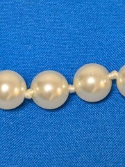 Vintage LR Lady Remington Signed White Knotted Pearl Strand Necklace 48” Long