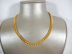 VTG. CUBAN CURB LINK GOLD PLATED 18.5″ CHAIN NECKLACE