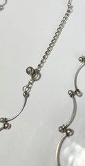 Vintage Sterling Silver 925 Modernist Bone Design Necklace Bar & Ball