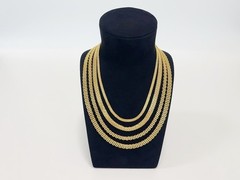 18K Yellow Gold Solid Bismark Chain Necklace 4.7mm 6mm 8mm Women Men 18″-24″
