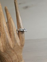 ATI SIGNED STERLING SILVER 3/4 CT MAIN STONE ENGAGMENT RING SZ 7 925
