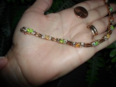 Vintage FAS – Sterling silver w vermeil – OPAL link BRACELET