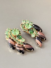 Vintage Verified JULIANA BOOK SET Aventurine Gold Fluss Bracelet Brooch Earrings