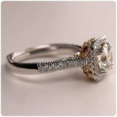 3Ct Round Lab Created Diamond Art Deco Engagement Her Ring 14K White Gold Plated