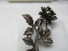 Vintage Jewel Art Sterling Silver Flower Shaped Brooch 2.5 Inches #575