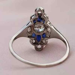 3Ct Art Deco Style Lab Created Diamond Engagement Wedding 14K White Gold FN Ring