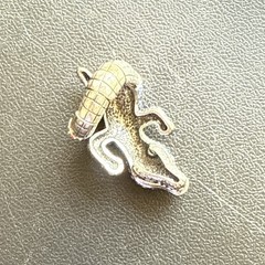 Vintage Blue/Orange FL Crocodile Alligator Rhinestone Adjustable Statement Ring