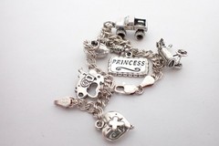 Vintage Sterling Silver AGI Italy Charm Bracelet 7 SJC Charms Monster Truck Golf