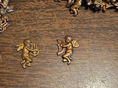 Lot Of 100 Matching Cherubs France Vintage 60s Brass Stampings Findings Jewelry
