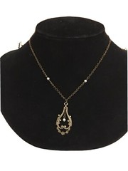 Vintage Goldtone Necklace Simulated Pearl Necklace 14”