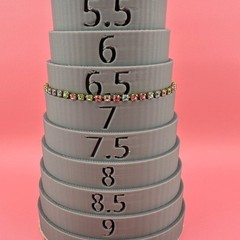 Vintage Rhinestone Bracelet Pastel Multi Color Gold Tone Tennis Cup Chain 6.75″