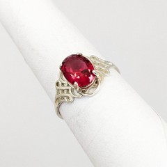 Vintage Elegant RING Silver 925 with Chic Bright Stone-size: 8.75US (18.5mm)| #7