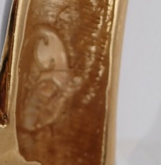 Jackie Collins 2 Panther Enamel Black Gold Tone Rhinestone 6.5″ Hinged Bangle