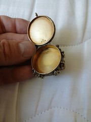 Vintage Sterling Silver cufflink Locket Snuff Box depicting Bullfighter