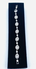 Vintage LC Lauren Conrad Clear Rhinestone Silver Toned Bracelet E2