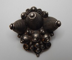 Art Deco African Sterling Silver Brooch-Pendant, Signed B.N.A., Depose