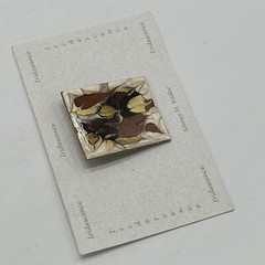 Nancy M Hester Iridescence Artisan Modern Art Brooch Ladies Pin Brown Gold Tones