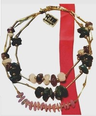 Hobe Necklaces,3 Original Tag, Gemstones, Amethyst 15″, Quartz, 17″ Pink, Green