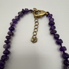 Vintage Necklace Knotted Graduated Amethyst Rondella Beads February Birthstone