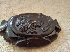1930s Brooch Pin Cameo Victorian Revival Mourning Jewelry Celluloid Bakelite?