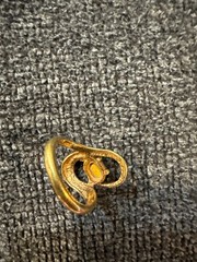 Vintage Uncas KaratClad Ladies Ring 18k Gold HGE Tigers Eye Size 7 NOS/NWT