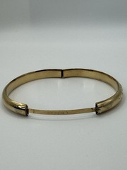 Vintage 14K Gold Filled Marathon Hinged Bangle W/ Floral Etching