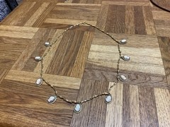 Vintage Italian Shell Cameo Opera Necklace 23” Gold Filled Chain 9 Medallions