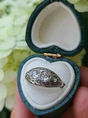 Art Deco Round Lab Created Diamond 14K White Gold FN Filigree Engagement Ring