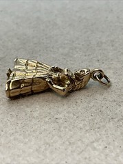 VINTAGE HANDMADE Solid 10K Yellow Gold DANCER Charm Pendant (25mm x 13.3mm) 4.7g