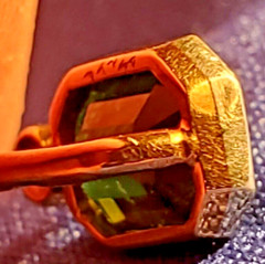 EARTH MINED Demantoid Deco Original Gatsby era Antique Platinum 14K Pin Signed