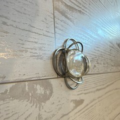Vintage Silver Tone Oval Clear Cameo Pendant in Silver Setting.