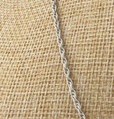 Vintage Sterling Silver 2MM Rope Chain Necklace 16″