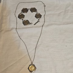 1940s Mercury Dime necklace with matching bracelet