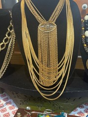 Rare Vintage Monet 70s Sculptural Multi Strand Tassle Necklace