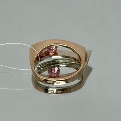 Vintage 14K 585 Rose & White Gold Ring Pink & White CZ Ukraine 6.5 US 5,56 g