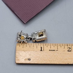 Vintage Premier Designs Pierced Earrings Silver and Gold tones Dangle 1 1/8 in