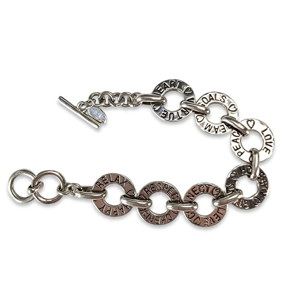 Vintage Cookie Lee Silver Tone Circle Bracelet Jewelry Women 2000’s