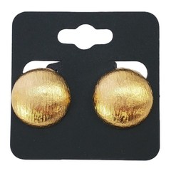 MONET Domed Round Textured Classic Gold Tone CLIP Earrings 7/8″