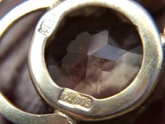 Fine Estate Vintage Pendant Soviet Sterling Silver 875 Smoky Quartz & Topaz USSR