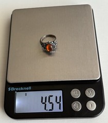 Vintage 925 Sterling Silver Honey Amber Ring Size 6 Stamped BY or BV 4.54g