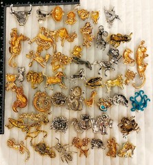 50pc Animal Brooch Lot Rhinestone Enamel Insect Bird Crystal Pin