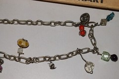 Vintage to now lot of 2 glass plastic metal charm necklaces