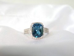 Vintage Sterling Silver 925 Natural Heated London Blue Topaz Ring Size 7