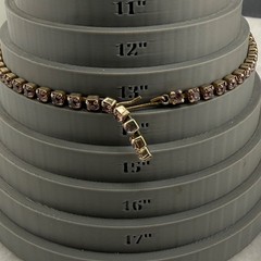 Vintage Purple Rhinestone Necklace Gold Tone 14”