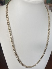 Vintage Signed 20in. Gold Tone- 5mm Figaro Chain NWT