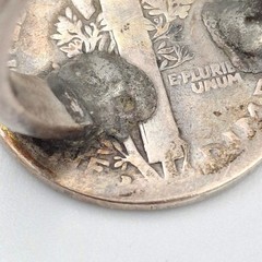 Vintage 900 Coin Silver 1917 D Mercury Dime 10C Homemade Coin Ring Size 7