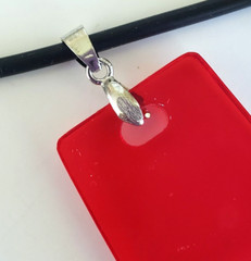 Vintage Red Plexiglass Stylescience Eyewear Holder Black Cord 19.5″ in Card