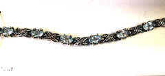 Genuine Blue Topaz & Diamond Accent Sterling Silver 7″ Tennis Bracelet