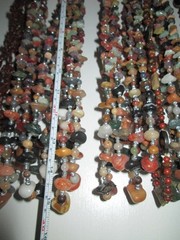 LOT 9 Wearable CHUNKY Semi-Precious Stones bead abalone seed necklace 2.61 lbs