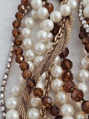 Estate Necklace Lot Rhinestone And Beaded Carol Lee Original Box EUC